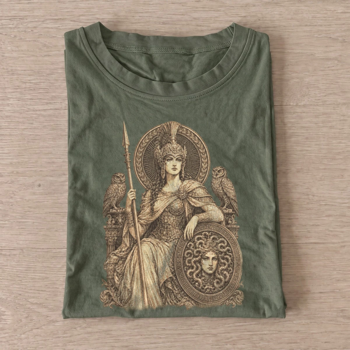 Armored goddess t shirt olive20armored goddess.webp