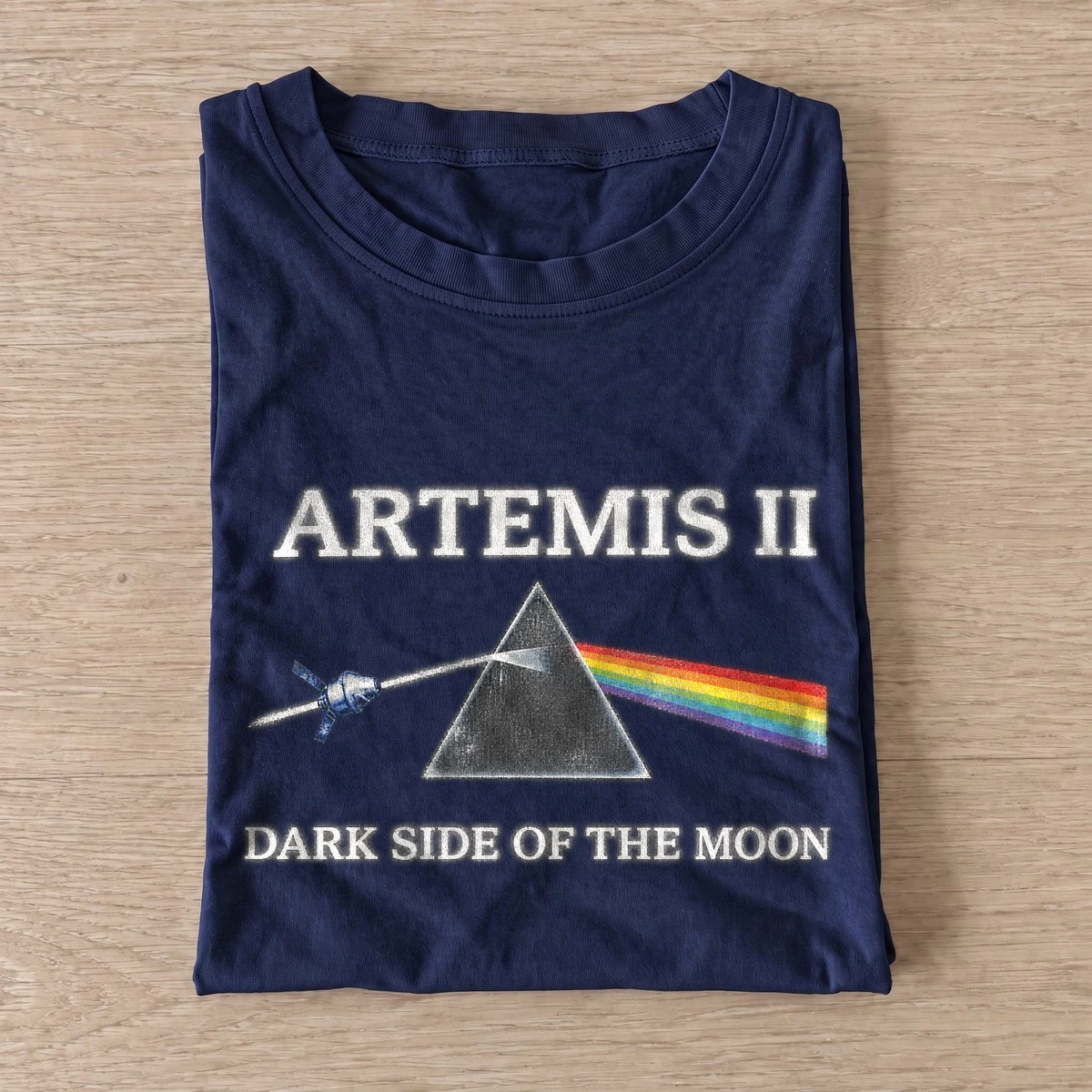 Artemis ii dark side of the moon prism t shirt navy20lunar prism.webp