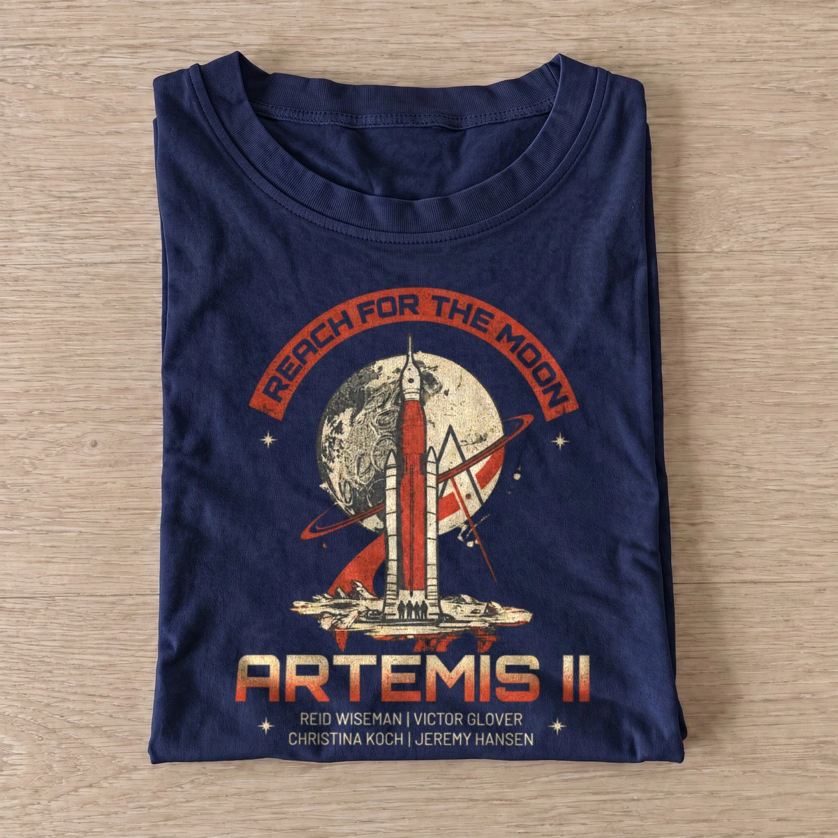 Artemis ii reach for the moon mission t shirt navy20moon mission.webp