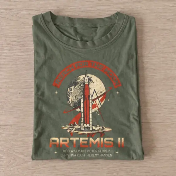 Artemis ii reach for the moon mission t shirt olive20moon mission.webp