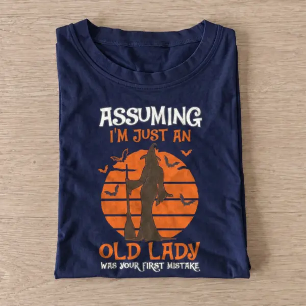 Assuming im just an old lady witch t shirt navy20not just old lady.webp