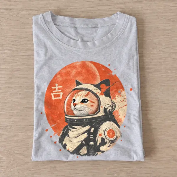 Astronaut cat graphic t shirt gray20astronaut cat.webp