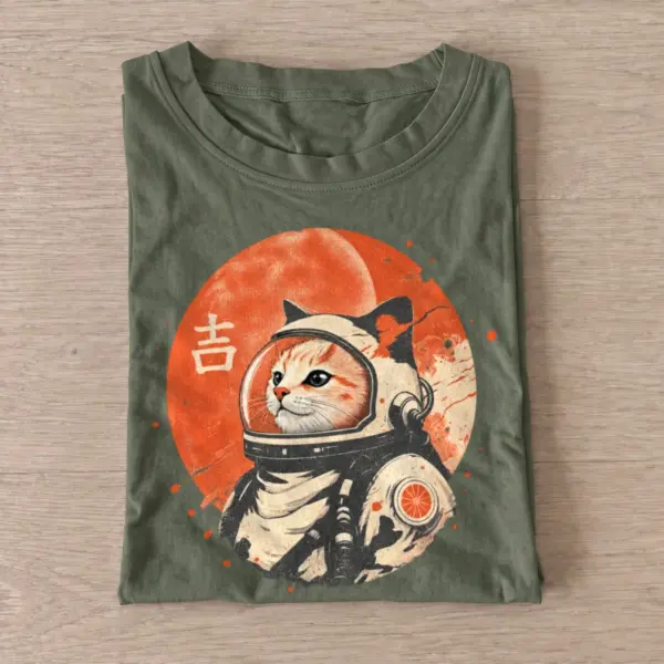 Astronaut cat graphic t shirt olive20astronaut cat.webp