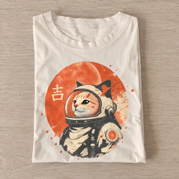 Astronaut cat graphic t shirt sand20astronaut cat.webp