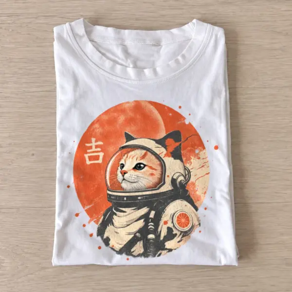 Astronaut cat graphic t shirt white20astronaut cat.webp