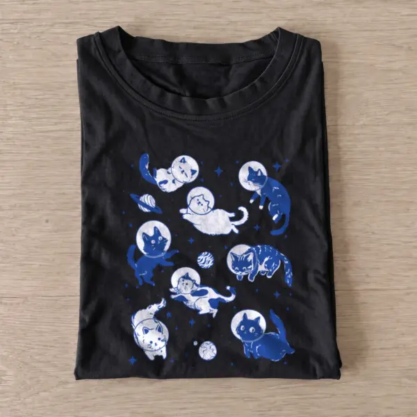 Astronaut kittens t shirt black20astronaut kittens.webp