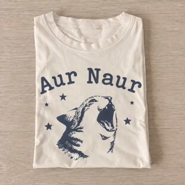 Aur naur screaming cat t shirt sand20aur naur cat.webp