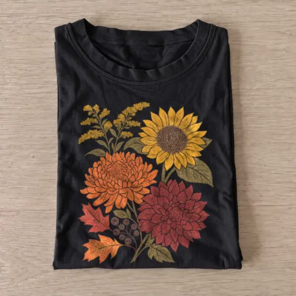 Autumn flower bouquet t shirt black20autumn flower bouquet.webp
