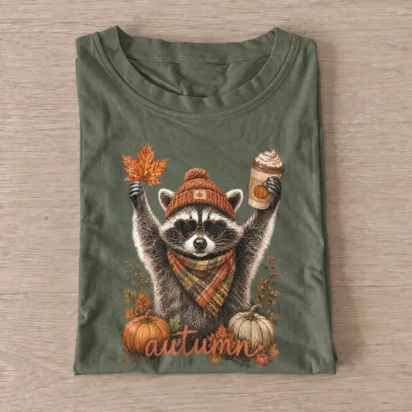 Autumn latte raccoon t shirt olive20autumn latte raccoon.webp