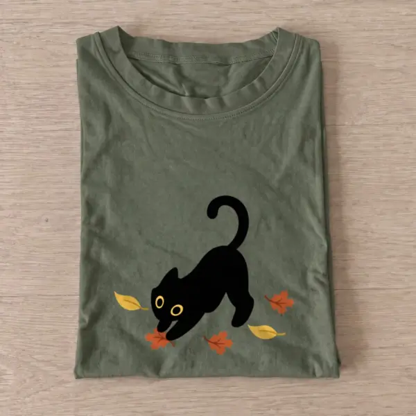 Autumn leaf cat t shirt olive20autumn leaf cat.webp
