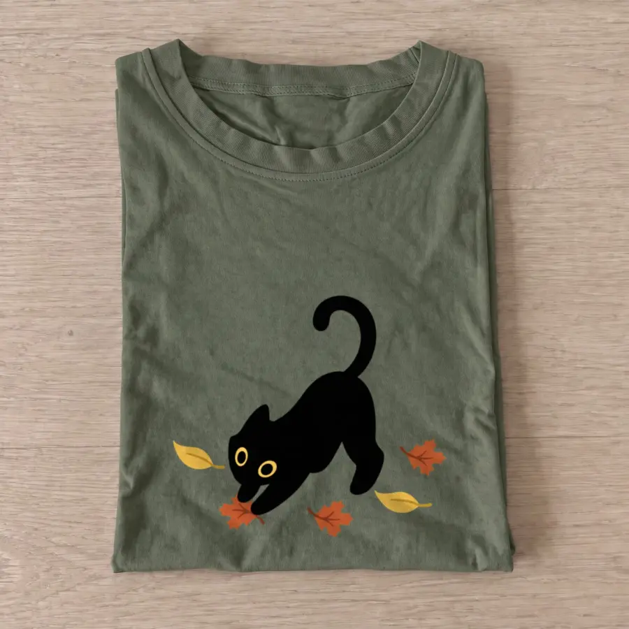 Autumn leaf cat t shirt olive20autumn leaf cat.webp