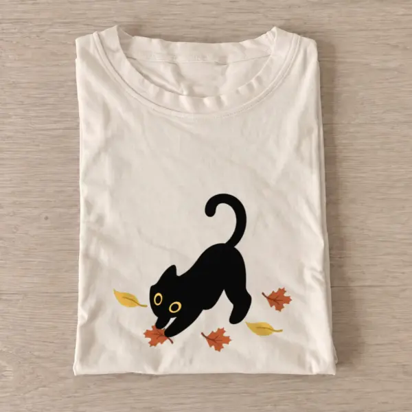 Autumn leaf cat t shirt sand20autumn leaf cat.webp