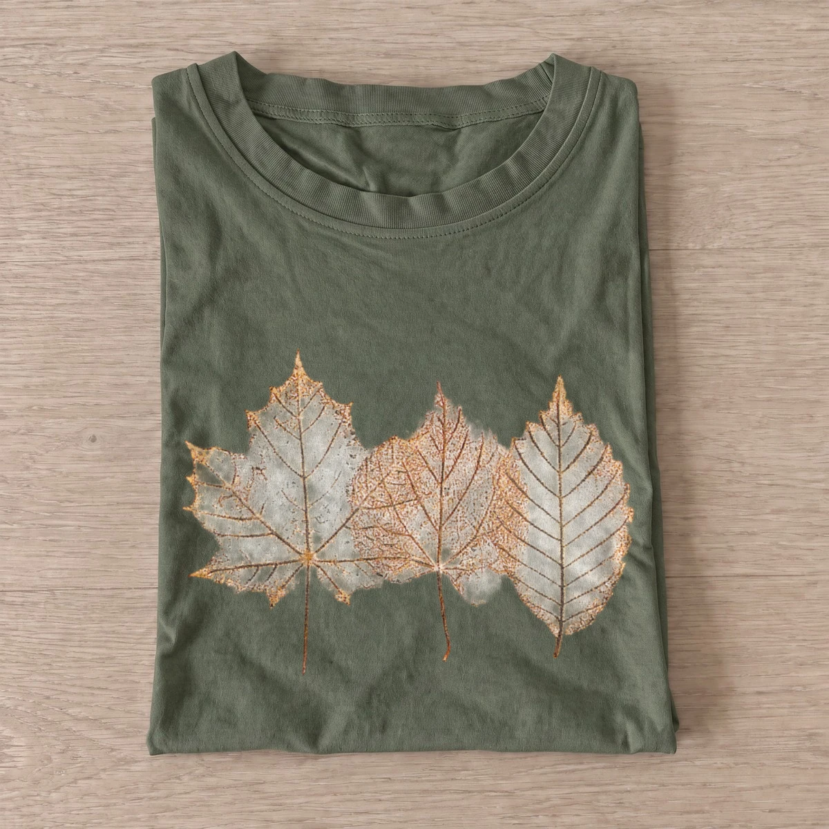 Autumn leaf skeletons t shirt olive20autumn leaf skeletons.webp