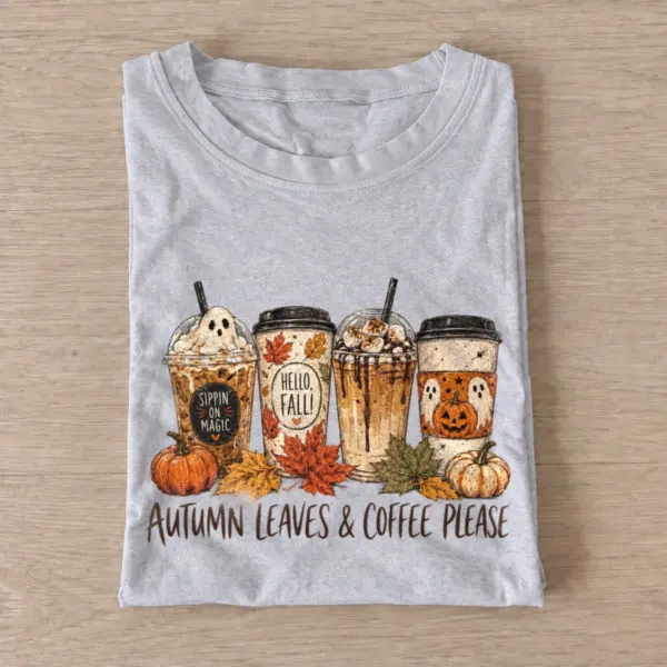 Autumn leaves coffee flight t shirt gray20autumn coffee flight.webp