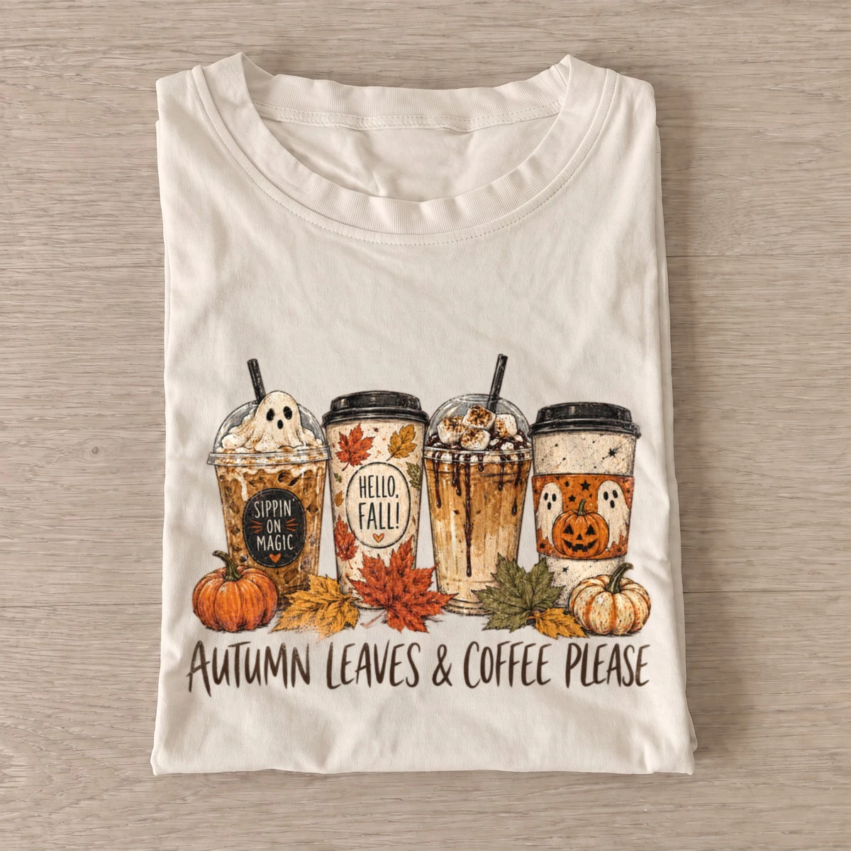 Autumn leaves coffee flight t shirt sand20autumn coffee flight.webp