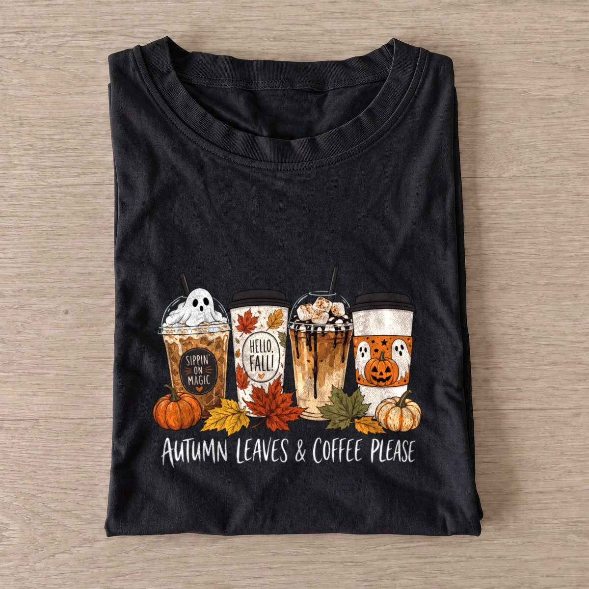 Autumn leaves coffee please t shirt black20autumn leaves coffee please.webp