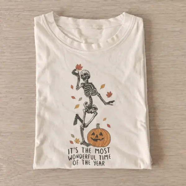 Autumn skeleton most wonderful time of the year t shirt sand20autumn skeleton.webp