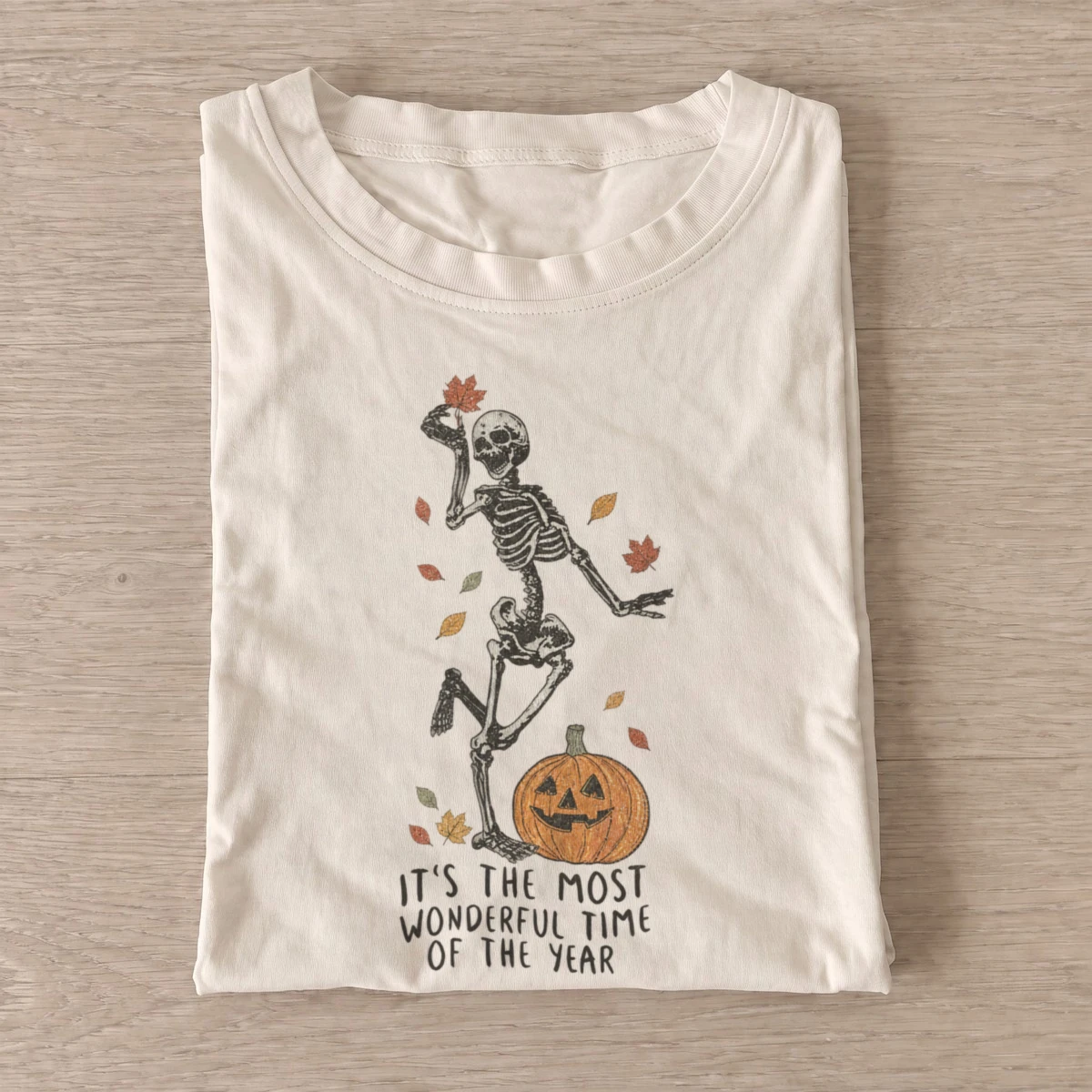 Autumn skeleton most wonderful time of the year t shirt sand20autumn skeleton.webp