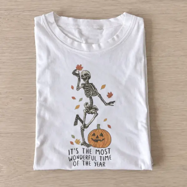 Autumn skeleton most wonderful time of the year t shirt white20autumn skeleton.webp