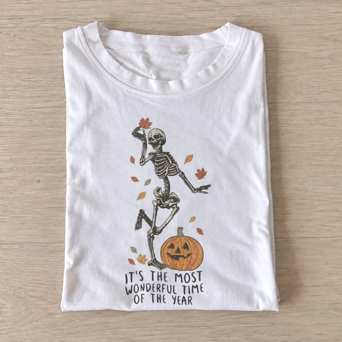 Autumn skeleton most wonderful time of the year t shirt white20autumn skeleton.webp