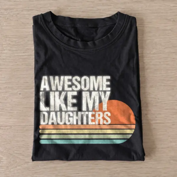 Awesome like my daughters retro sunset t shirt black20awesome daughters.webp