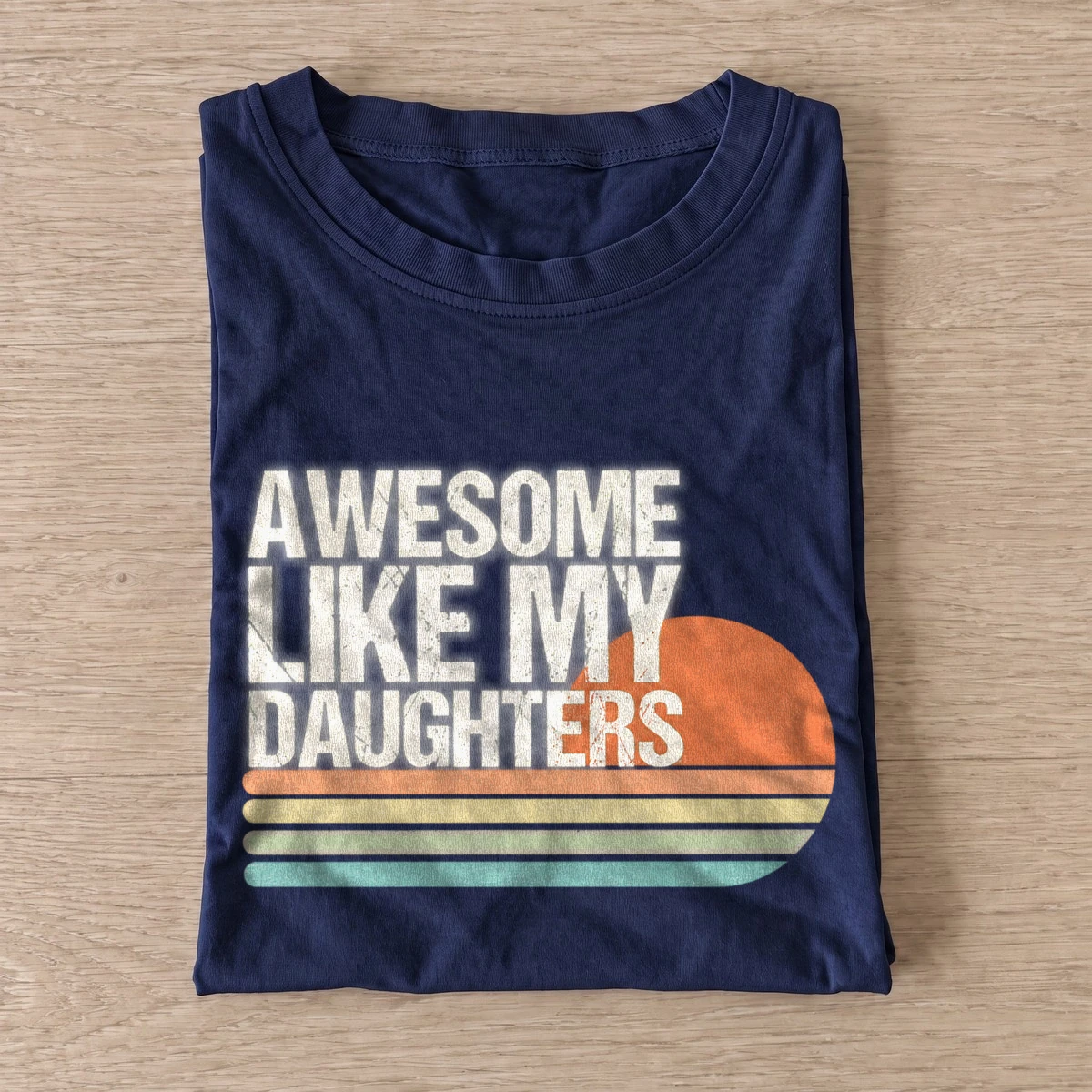 Awesome like my daughters retro sunset t shirt navy20awesome daughters.webp