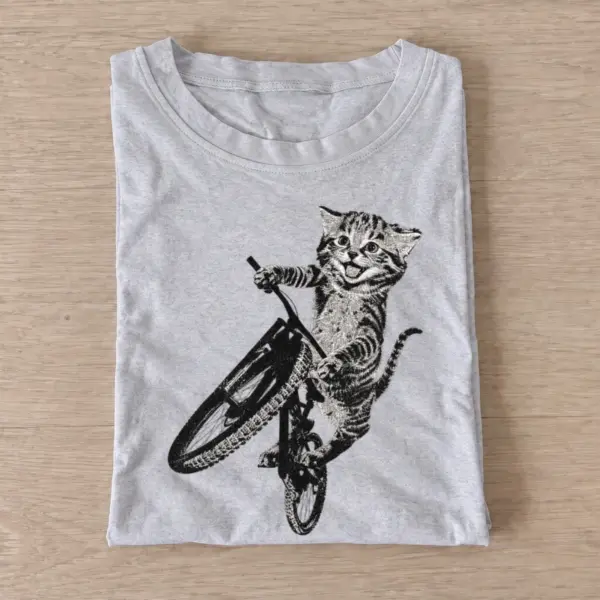 Bmx riding kitten graphic t shirt gray20bmx kitten.webp