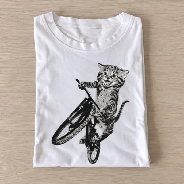 Bmx riding kitten graphic t shirt white20bmx kitten.webp