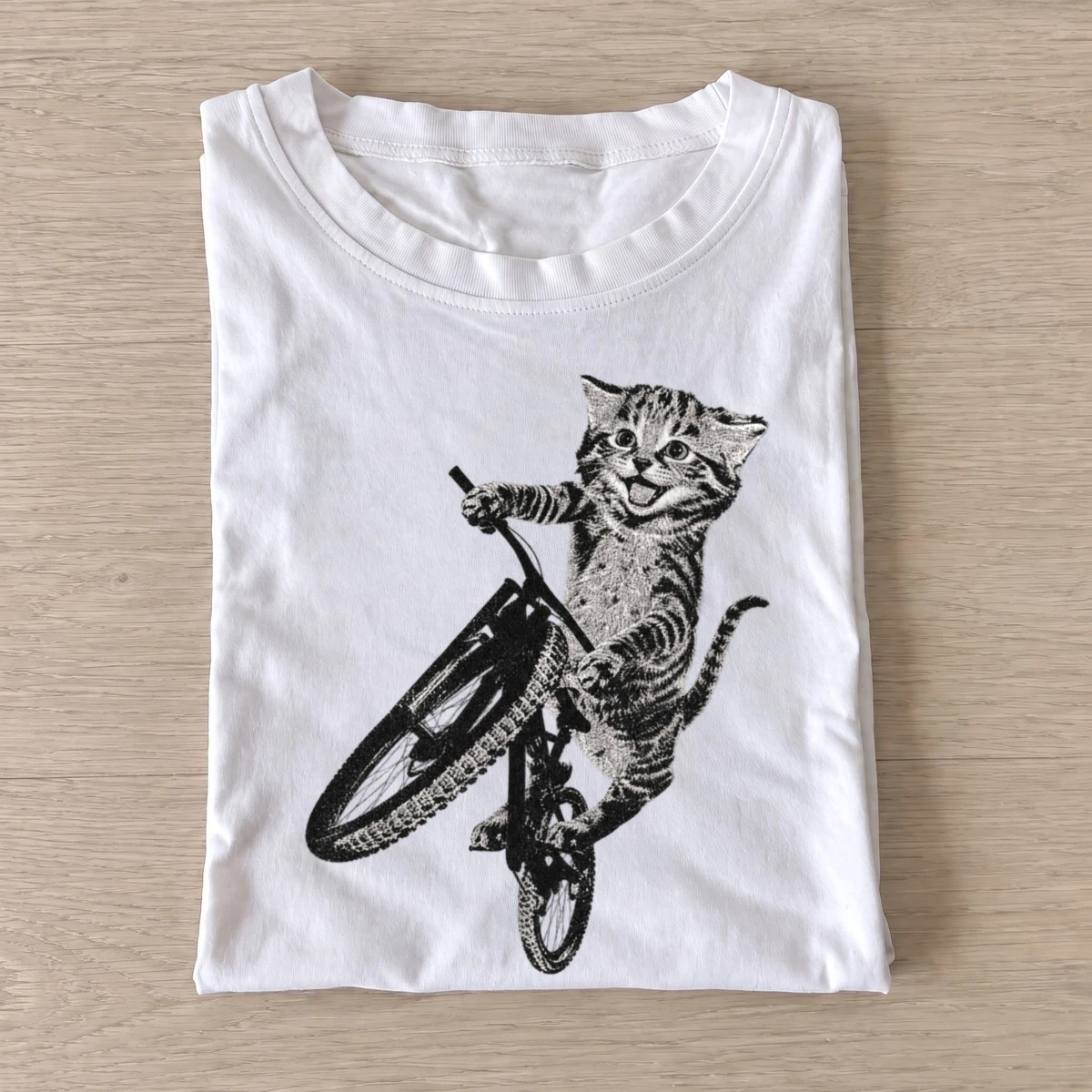Bmx riding kitten graphic t shirt white20bmx kitten.webp