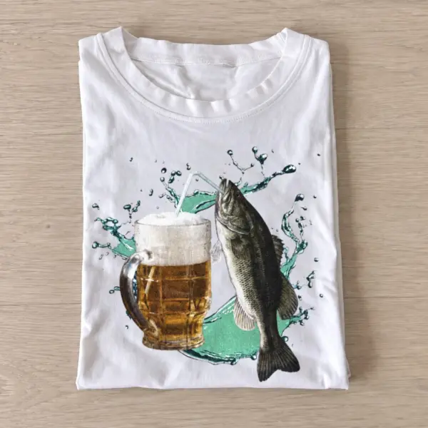 Bass Beer Fishing T-Shirt — graphic design