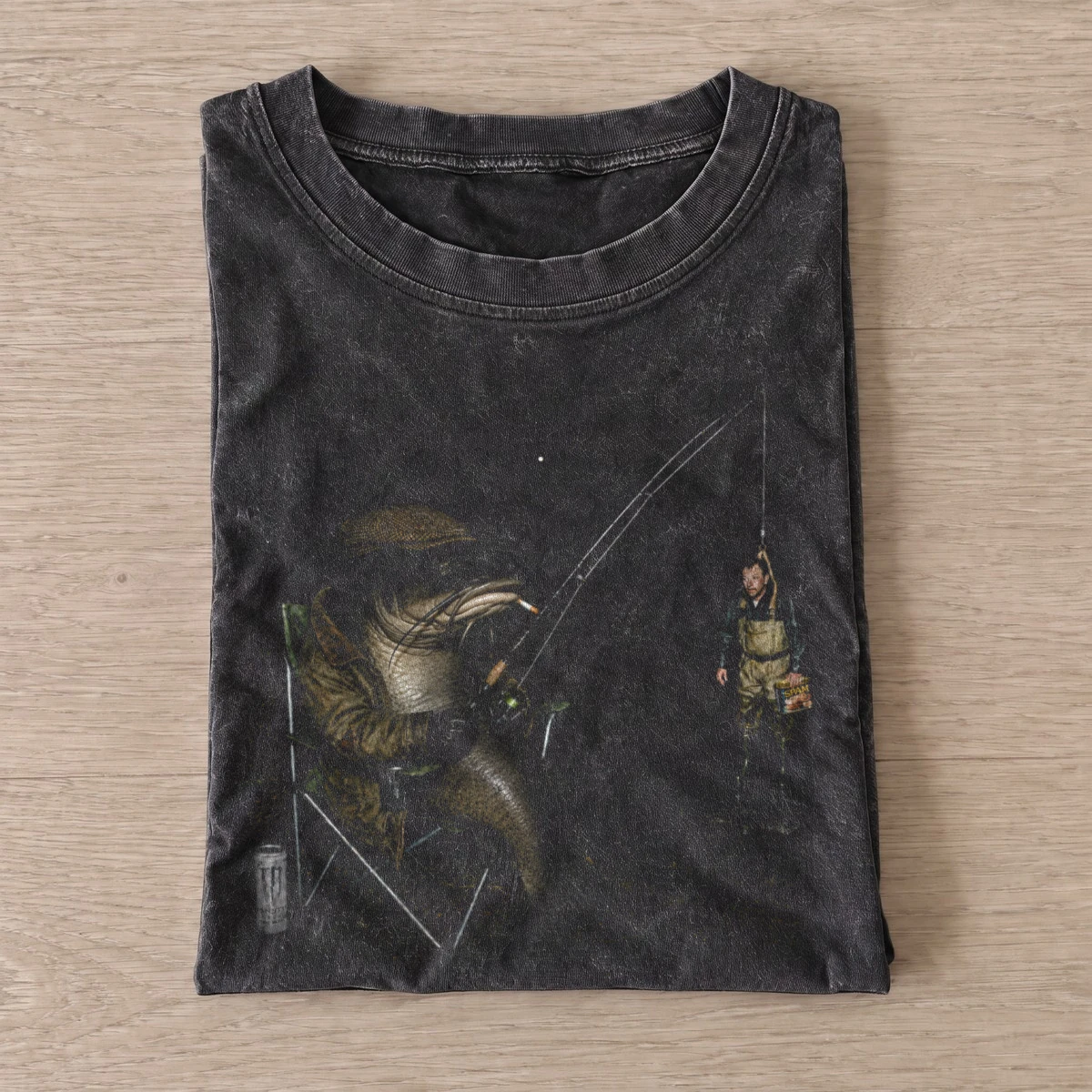 Bass Catches Fisherman Vintage Fishing T-Shirt — graphic design