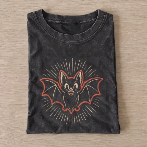 Bat retro sunburst vintage t shirt washed20black20bat retro sunburst.webp