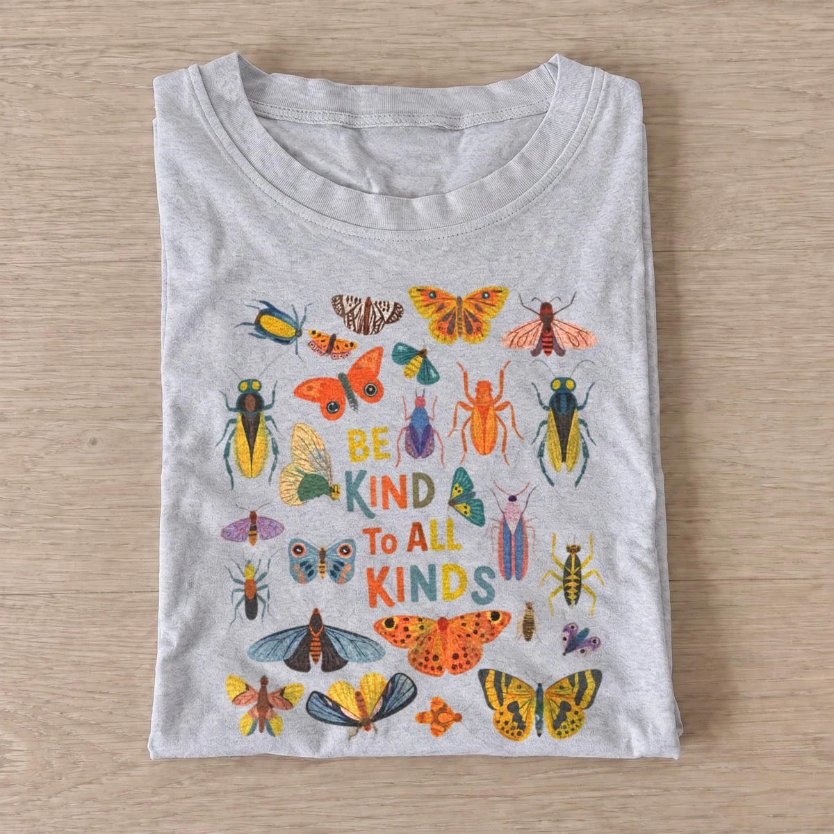 Be kind to all kinds bugs t shirt gray20be kind bugs.webp