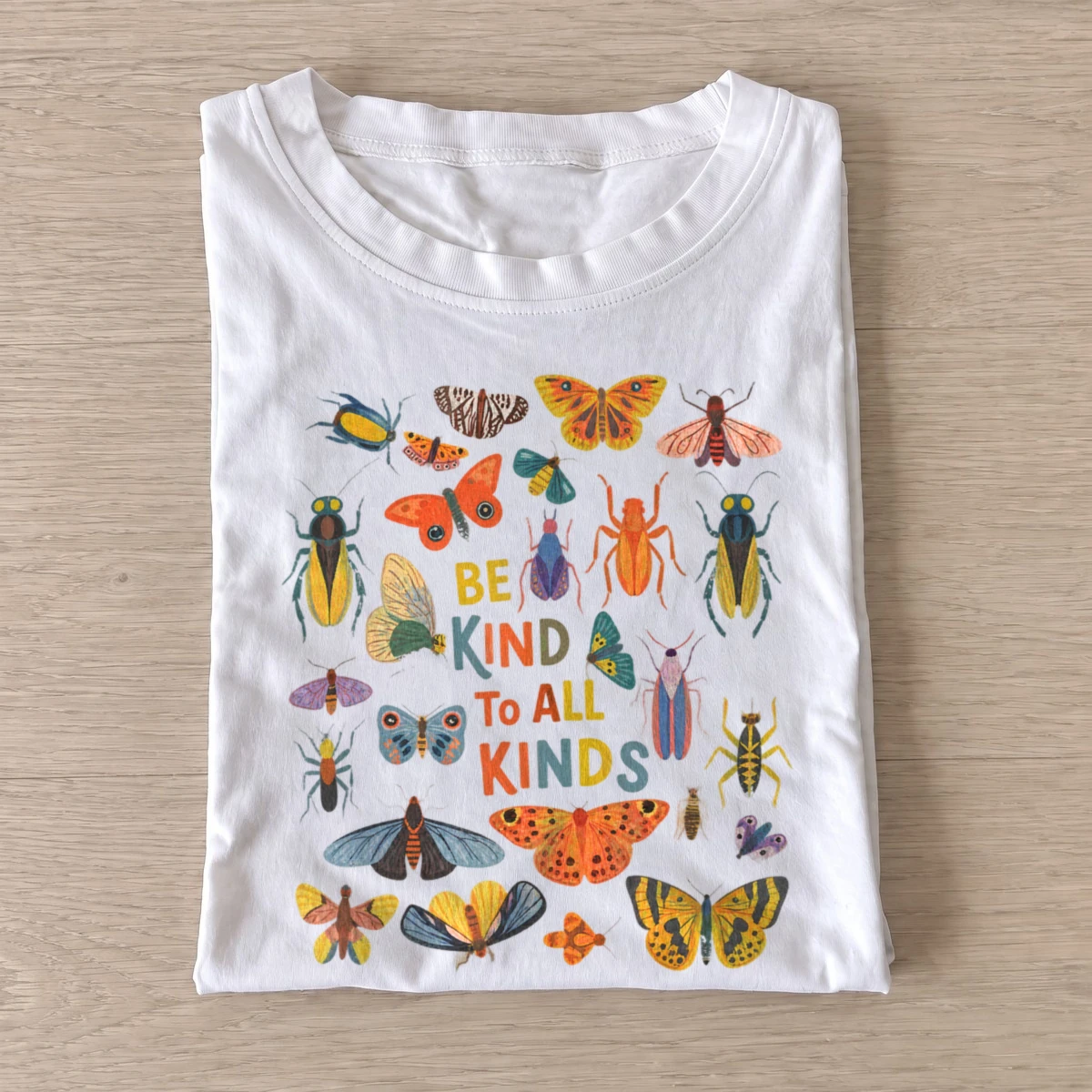 Be kind to all kinds bugs t shirt white20be kind bugs.webp