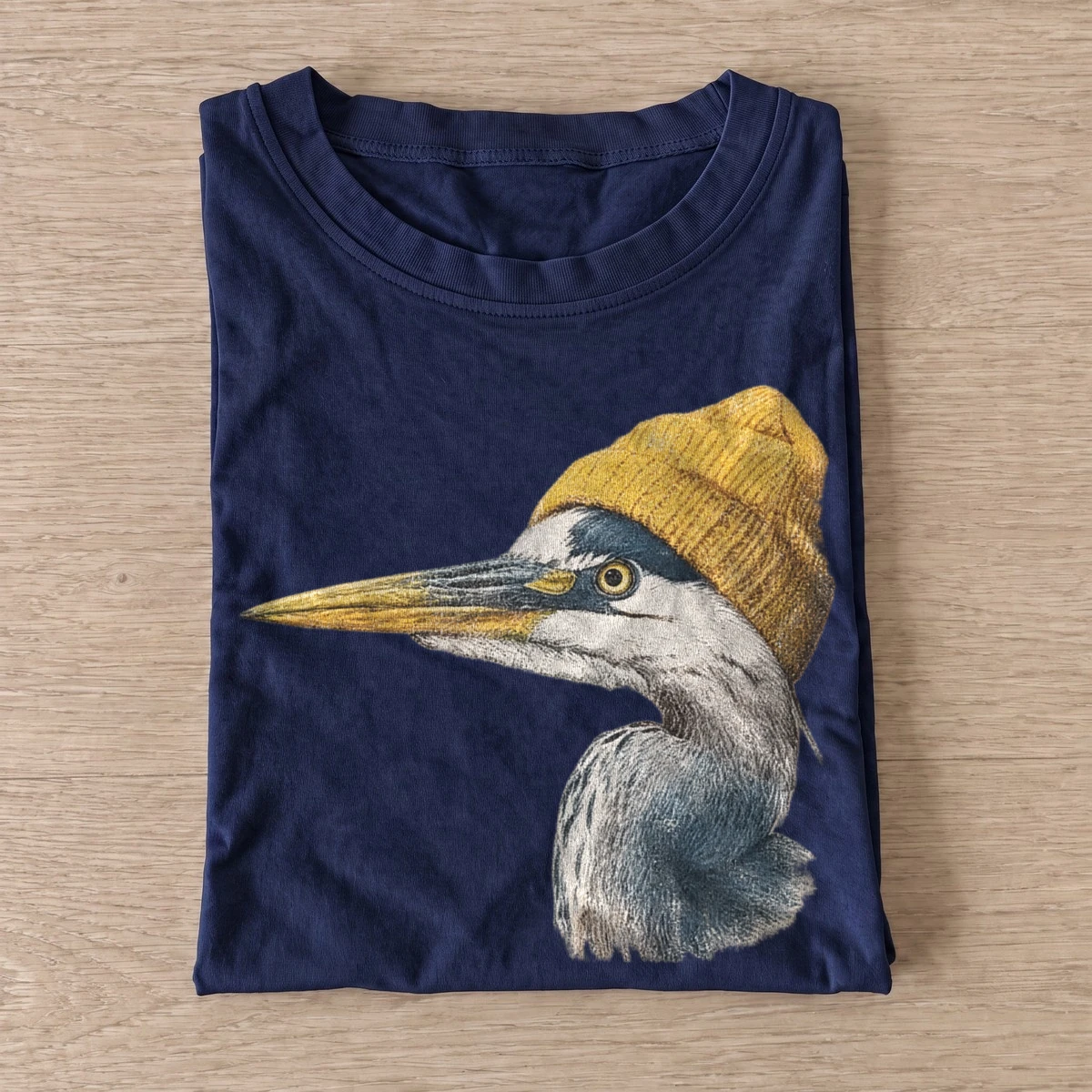 Beanie heron graphic t shirt navy20beanie heron.webp