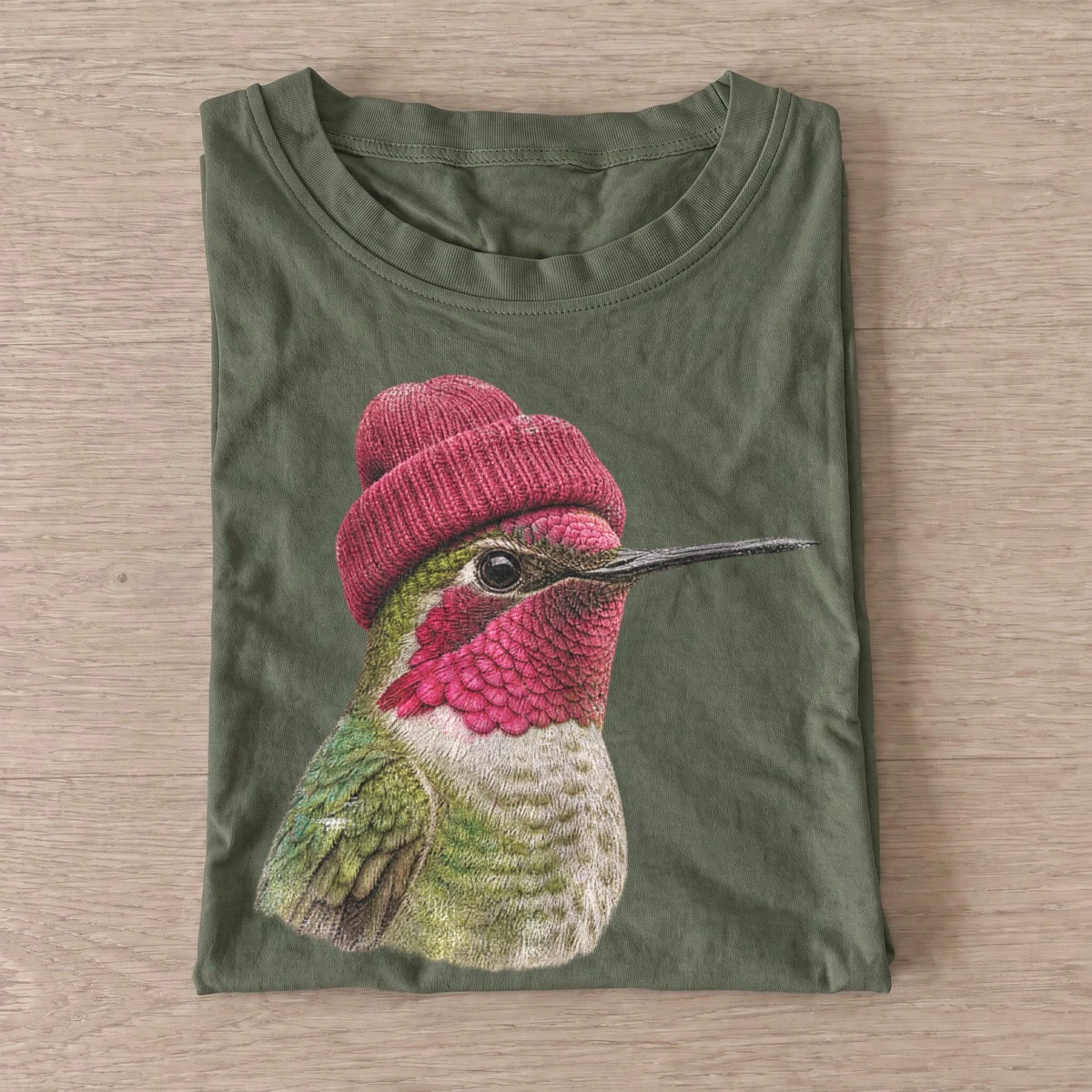 Beanie hummingbird t shirt olive20beanie hummingbird.webp