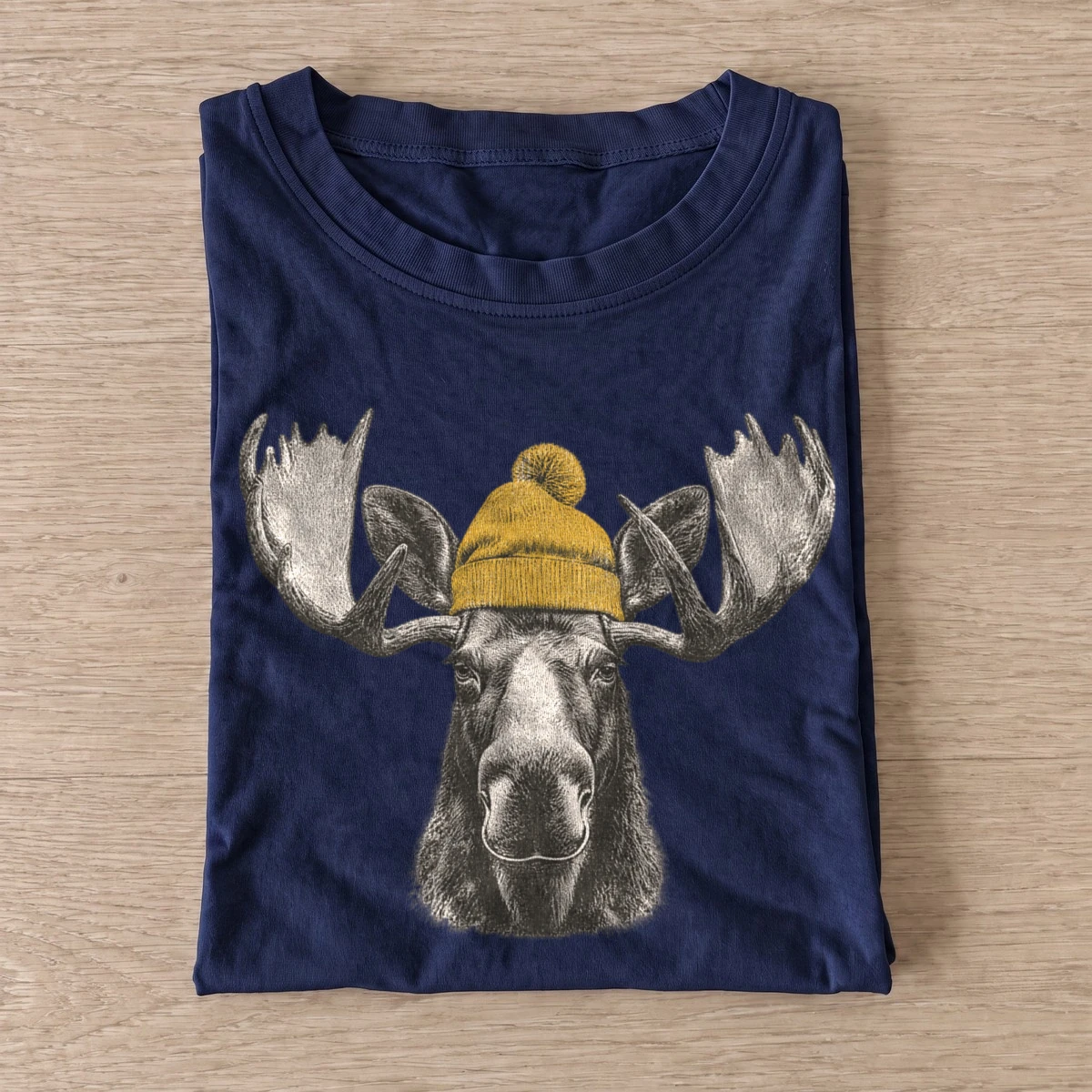 Beanie moose graphic t shirt navy20beanie moose.webp