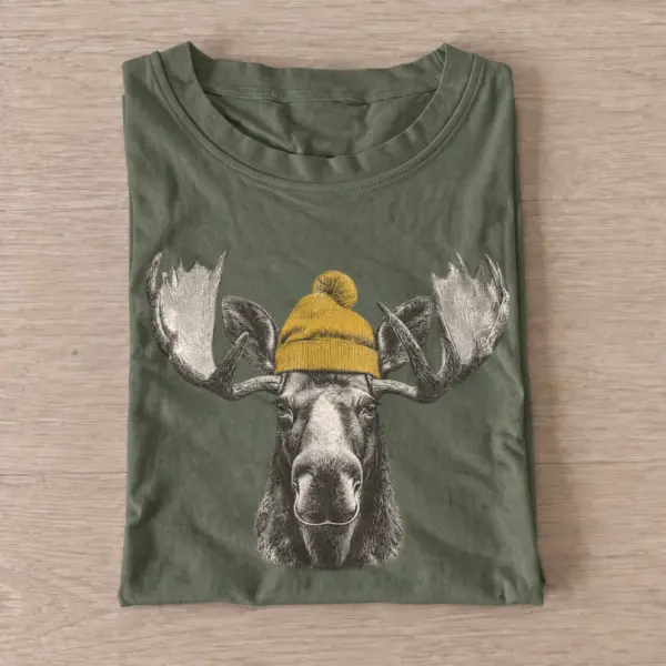 Beanie moose graphic t shirt olive20beanie moose.webp