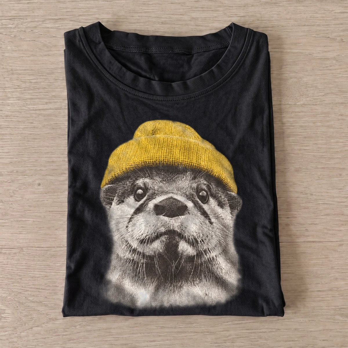 Beanie otter graphic t shirt black20beanie otter.webp