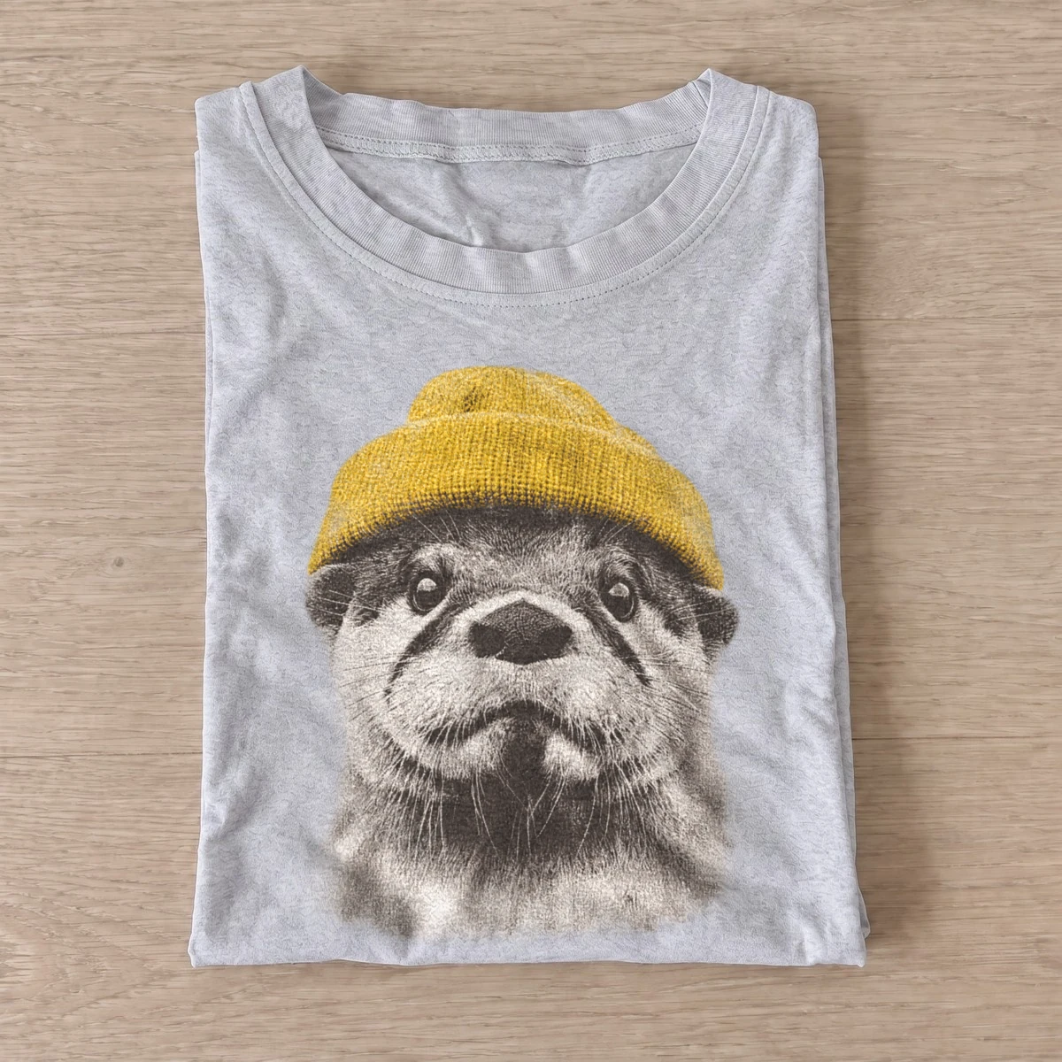Beanie otter graphic t shirt gray20beanie otter.webp