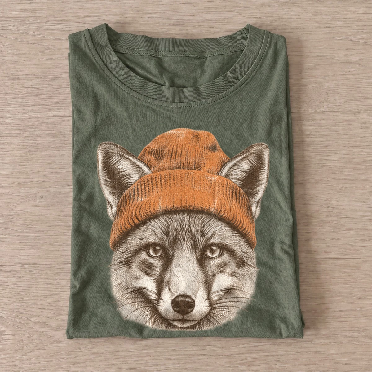 Beanie wolf t shirt olive20beanie wolf.webp