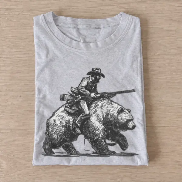 Bear riding cowboy graphic t shirt gray20bear riding cowboy.webp