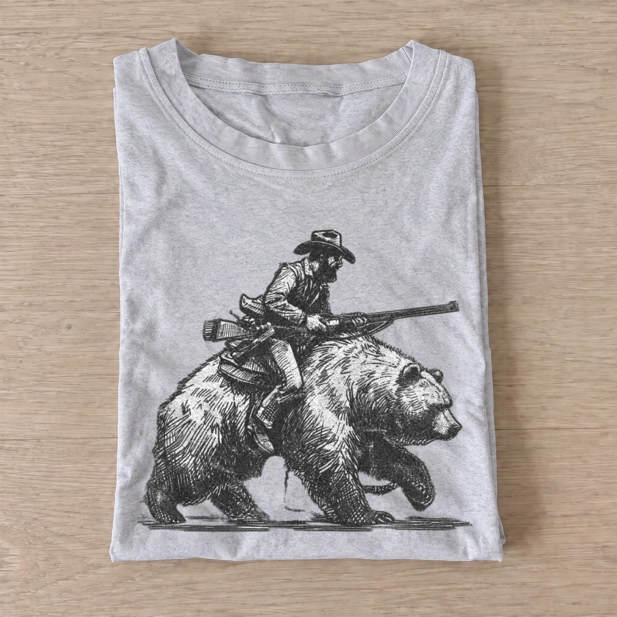 Bear riding cowboy graphic t shirt gray20bear riding cowboy.webp