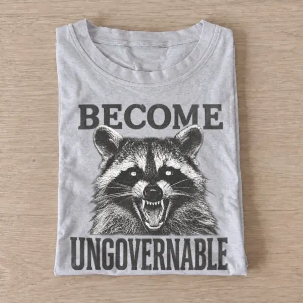 Become ungovernable raccoon face t shirt gray20ungovernable raccoon face.webp