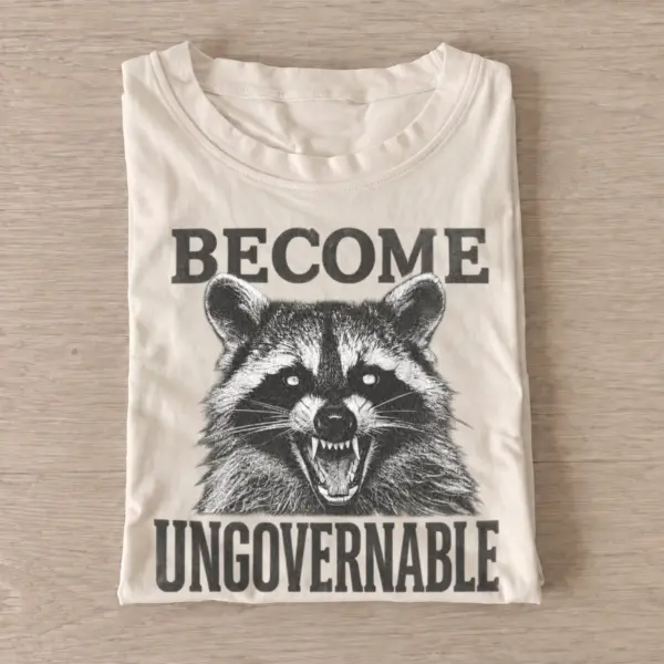 Become ungovernable raccoon face t shirt sand20ungovernable raccoon face.webp