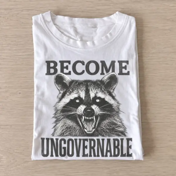 Become ungovernable raccoon face t shirt white20ungovernable raccoon face.webp