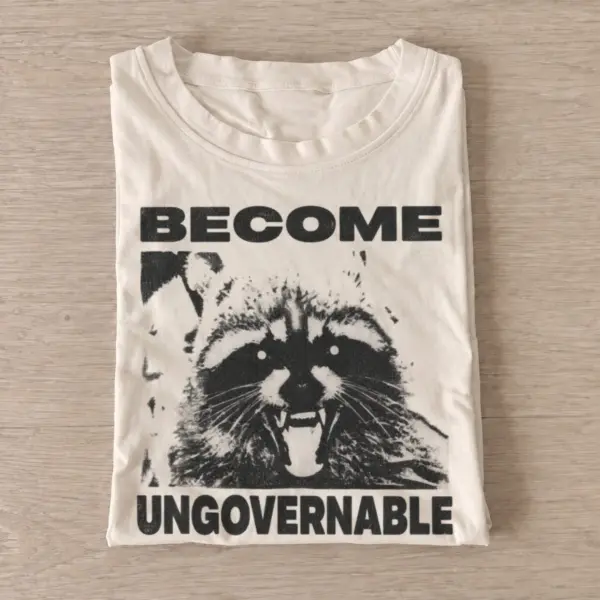 Become ungovernable raccoon t shirt sand20ungovernable raccoon.webp