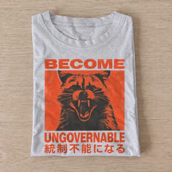Become ungovernable red raccoon t shirt gray20ungovernable red raccoon.webp