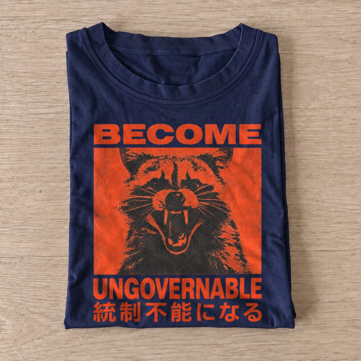 Become ungovernable red raccoon t shirt navy20ungovernable red raccoon.webp
