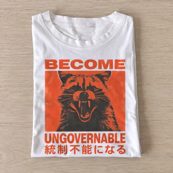 Become ungovernable red raccoon t shirt white20ungovernable red raccoon.webp